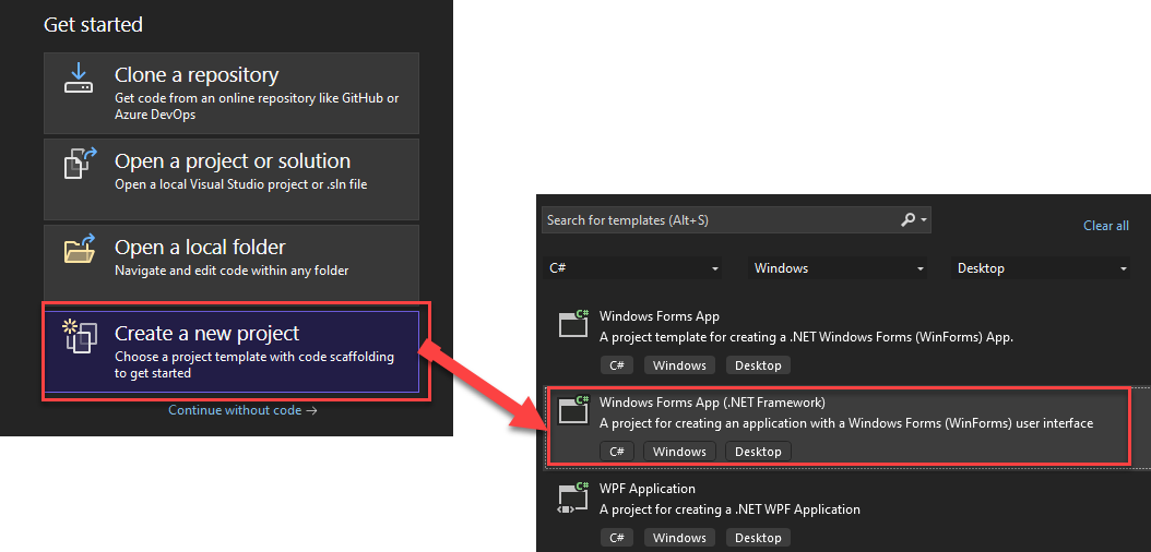 Choose template alt-text