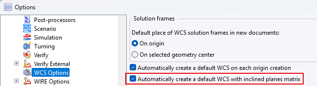 Imagem — WCS — matriz de plano inclinado por omissão